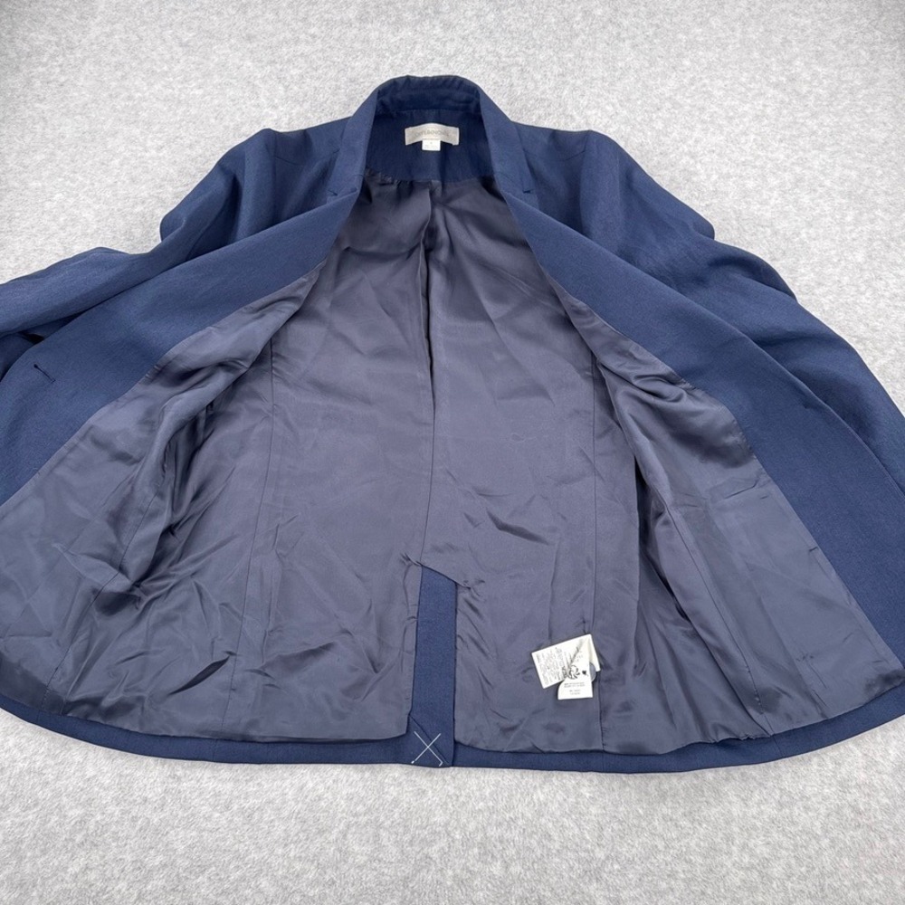 Outerknown Blazer Jacket Womens 6 Blue Single Button Sustainable Bemberg Cupro - Picture 6 of 11